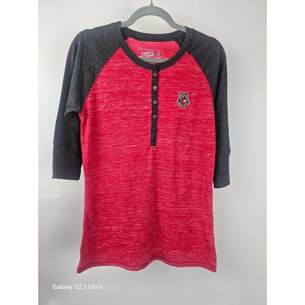 Wisconsin Badgers 3/4 length Henley szM